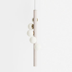 Willow Vertical Pendant - White Oak / Brushed Brass