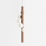 Willow Vertical Pendant - Walnut / Brushed Brass