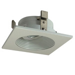 NL Series 3IN SQ Baffle Trim with Round Aperture - White Baffle / White Flange