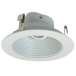 NL Series 4IN Adjustable Stepped Baffle Trim - White Reflector / White Flange