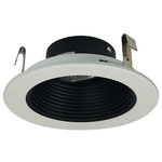 NL Series 4IN Adjustable Stepped Baffle Trim - Black Reflector / White Flange