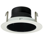 NL Series 4IN RD Adjustable Reflector Trim - Specular Black Reflector / White Flange