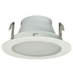 NL Series 4IN RD Albalite Lensed Trim - Specular White Reflector / White Flange / Frosted