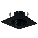 NL Series 4IN SQ Adjustable Baffle Trim - Black Reflector / Black Flange