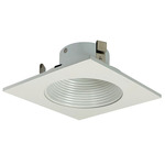 NL Series 4IN SQ Adjustable Baffle Trim - White Reflector / White Flange