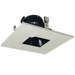 NL Series 4IN SQ Adjustable Trim with 2 Inch Pinhole - Black Reflector / White Flange