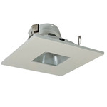 NL Series 4IN SQ Adjustable Trim with 2 Inch Pinhole - White Reflector / White Flange