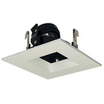 NL Series 4IN SQ Adjustable Regressed Trim - Black Reflector / White Flange