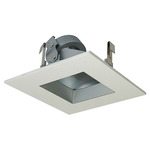 NL Series 4IN SQ Adjustable Regressed Trim - Haze Reflector / White Flange