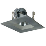 NL Series 4IN SQ Adjustable Regressed Trim - Natural Metal Reflector / Natural Flange