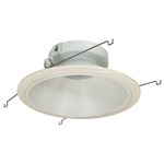 NL Series 6IN RD Adj Stepped Baffle with Plastic Trim - White Plastic / White