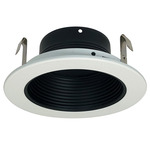 4IN Round Line Voltage PAR Step Baffle Trim - Black Baffle / White Flange