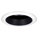 5IN RD Baffle Splay Trim with Flange - Black Baffle / White Flange