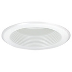 5IN RD Baffle Splay Trim with Flange - White Baffle / White Flange