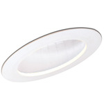 6IN Round Sloped Metal Baffle Trim - White Baffle / White Flange