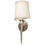 Montrose Wall Sconce - Satin Nickel / White Linen