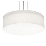 Anton Pendant - Satin Nickel / White Linen