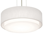 Sanibel Pendant - Satin Nickel / White Linen