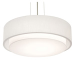 Sanibel Pendant - Satin Nickel / White Linen