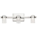 Vada Bathroom Vanity Light - Polished Nickel / Clear Bubble