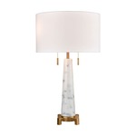 Rocket Table Lamp - Aged Brass / White