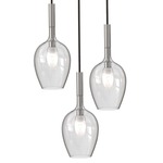 Rose Round Multi Light Pendant - Transparent / Chrome