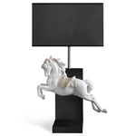 Horse On Pirouette Table Lamp - Matte Black
