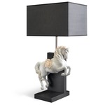 Horse On Courbette Table Lamp - Matte Black