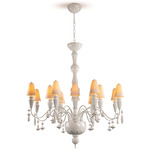 Ivy and Seed Chandelier - White