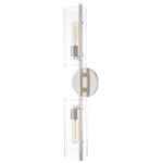 Ariel Dual Wall Sconce - Polished Nickel / Clear