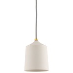 Megan Pendant - Aged Brass / Matte White