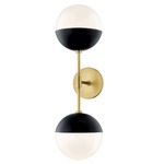 Renee 2 Light Wall Sconce - Aged Brass / Opal