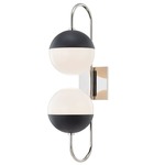 Renee Curved Wall Sconce - Polished Nickel / Black / Opal