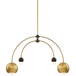 Willow Chandelier - Aged Brass / Black