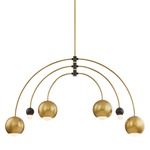 Willow Chandelier - Aged Brass / Black