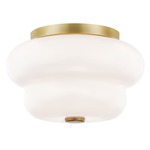 Hazel Ceiling Light Fixture - Aged Brass / Opal