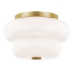 Hazel Ceiling Light Fixture - Aged Brass / Opal