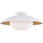 Cadence Semi Flush Ceiling Light - White / Opal