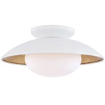 Cadence Semi Flush Ceiling Light - White / Opal