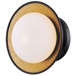 Cadence Semi Flush Ceiling Light - Black / Opal