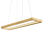 Jasmine Rectangle Pendant - Gold Leaf