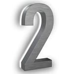 Luma Metal Illuminated Numbers / Letters - Brushed Nickel