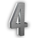 Luma Metal Illuminated Numbers / Letters - Brushed Nickel