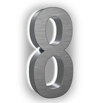 Luma Stainless Illuminated Numbers / Letters - Brushed Nickel