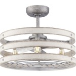 Gulliver Ceiling Fan with Light - Galvanized Steel / Galvanized