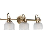 Archie Bathroom Vanity Light - Vintage Brass / Prismatic Cross Pattern