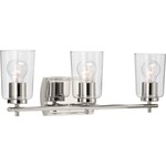 Adley Bathroom Vanity Light - Polished Nickel / Clear