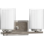 Mast Bathroom Vanity Light - Brushed Nickel / Etched Glass