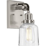 Rushton Wall Sconce - Brushed Nickel / Clear