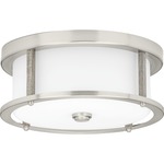 Mast Ceiling Light Fixture - Brushed Nickel / Etched Glass